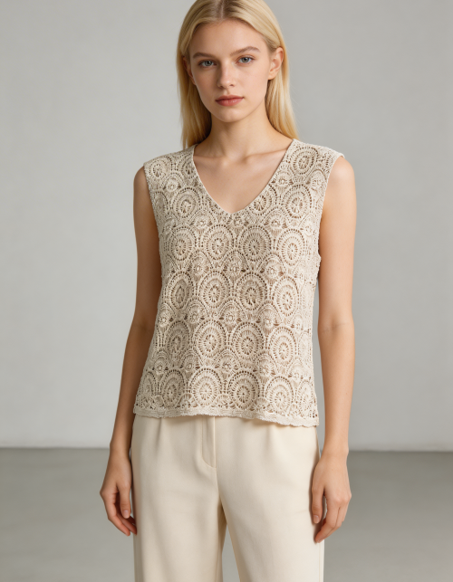 Kadın Örme Dantel Bluz V Yaka Tek Renk Yazlık Şık Kadın Triko Bluz