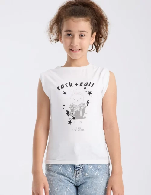 Kız Çocuk Baskılı Atlet